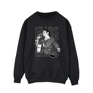 Elvis Mens Triple Logo Portrait Sweatshirt / Black
